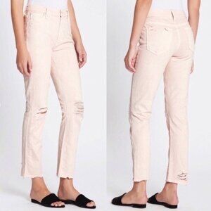 Mother Light Blue The Weekender Fray Raw Hem Flare Denim Jeans Size 27 Flated